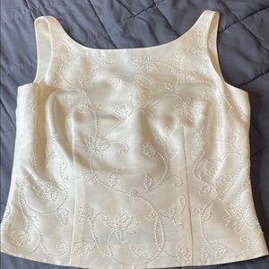 Ann Taylor Elegant Cream Embroidered Women's Top